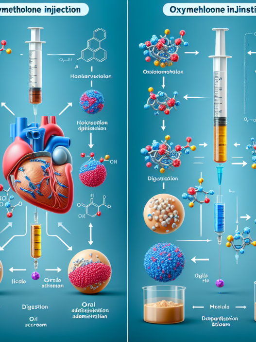 Vergleich der Wirksamkeit: Oxymetholon-Injektion versus orale Anwendung von Oxymetholon.